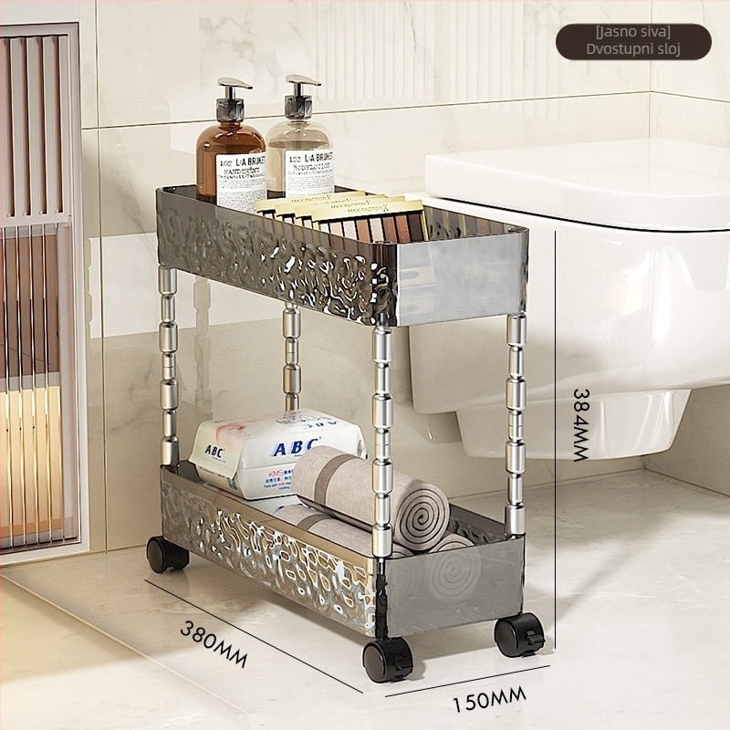 Plastični 4-slojni kupaonski ormarić za prostor između WC-a, nosivost 5 kg