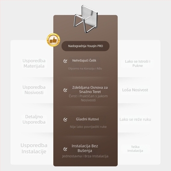 Nerđajući čelični viseći ormarić za kupaonicu ispod umivaona s kukama, brušeni završetak, 1 razina, nosivost 1 kg
