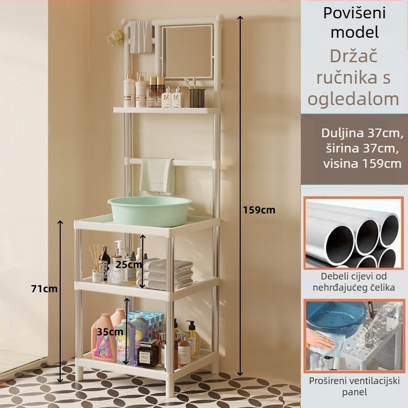 3-etažni plastični stalak za umivaonik u modernom minimalističkom stilu