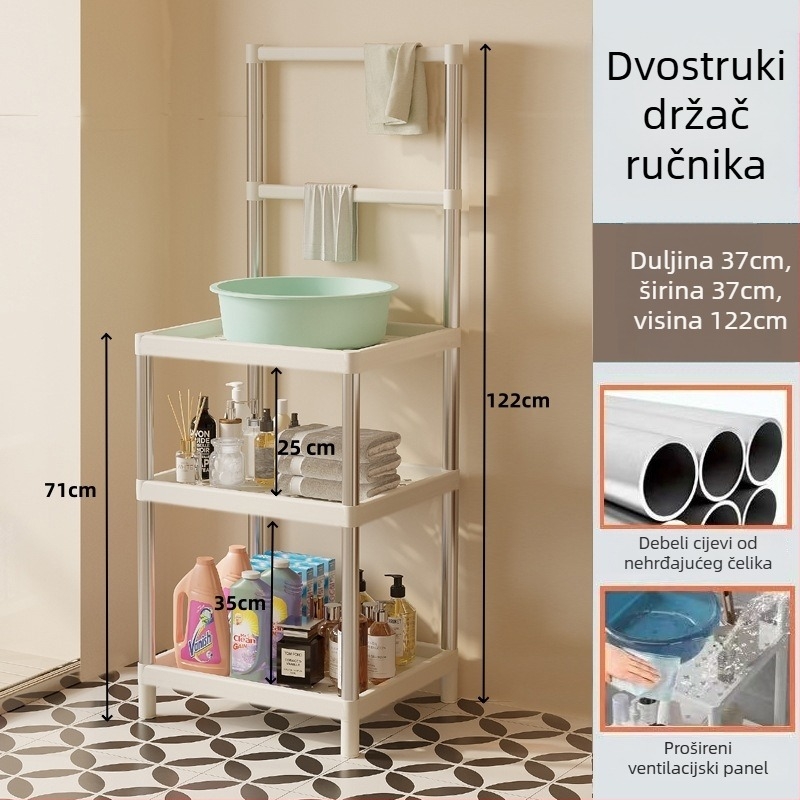 3-etažni plastični stalak za umivaonik u modernom minimalističkom stilu