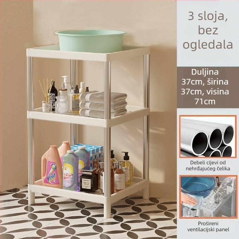 3-etažni plastični stalak za umivaonik u modernom minimalističkom stilu