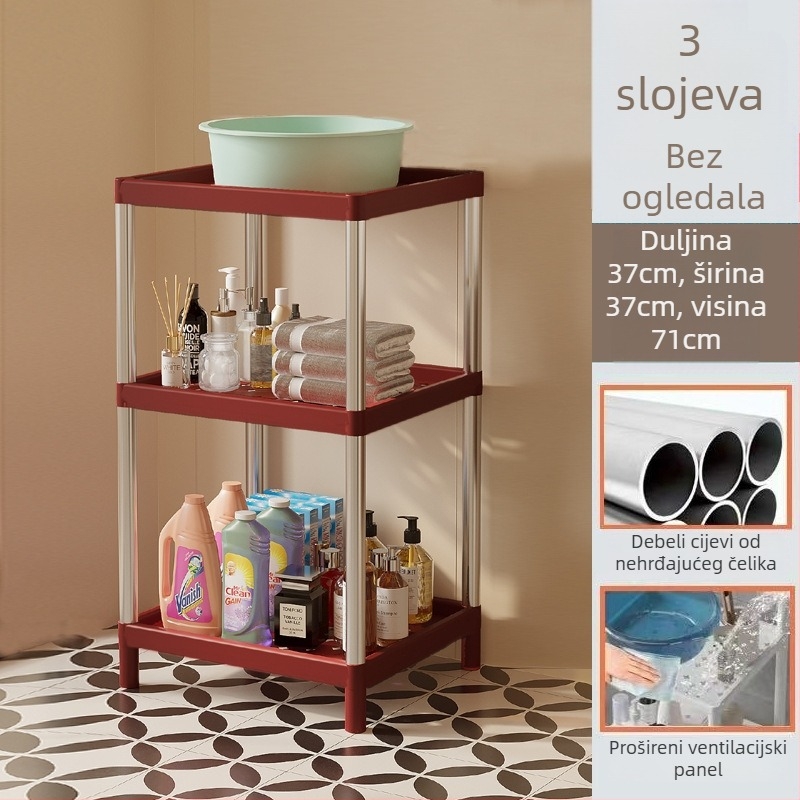 3-etažni plastični stalak za umivaonik u modernom minimalističkom stilu