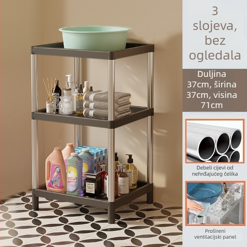 3-etažni plastični stalak za umivaonik u modernom minimalističkom stilu