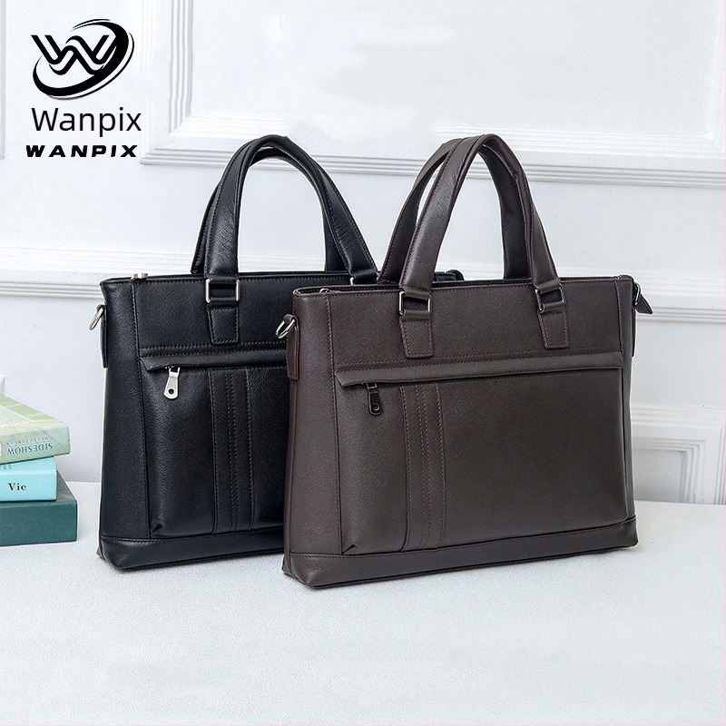 Muška kožna torba za dokumente, gradski minimalistički stil, model 9955-5, (prirodna koža; podstava poliester-pamuk; vodootporna)