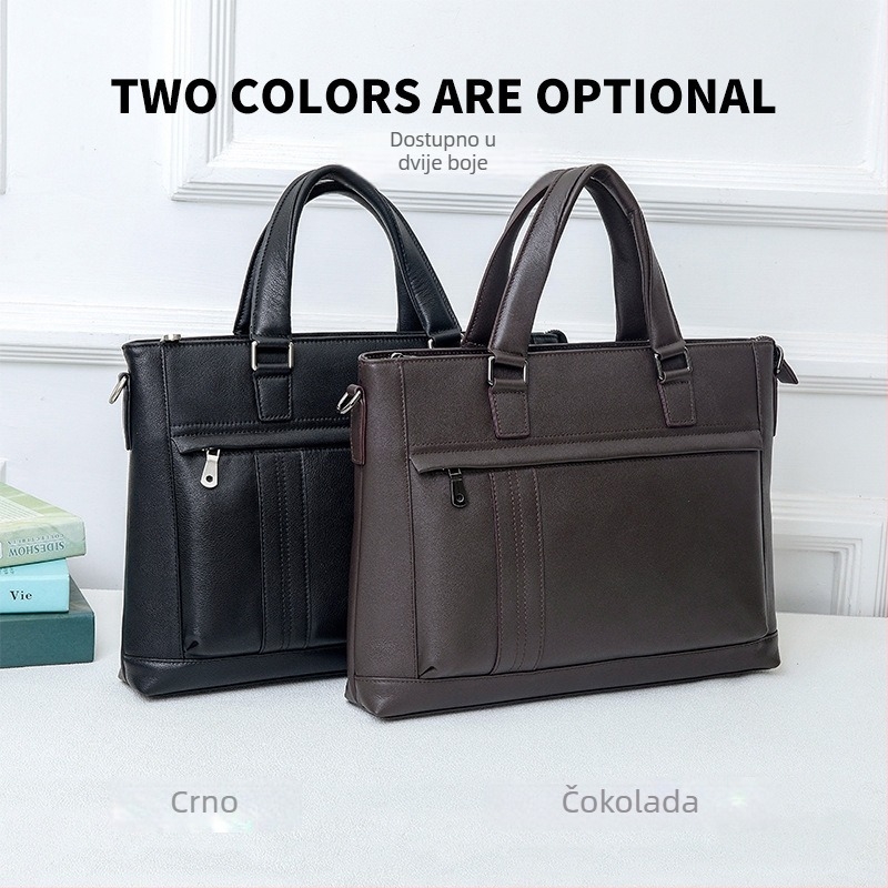 Muška kožna torba za dokumente, gradski minimalistički stil, model 9955-5, (prirodna koža; podstava poliester-pamuk; vodootporna)