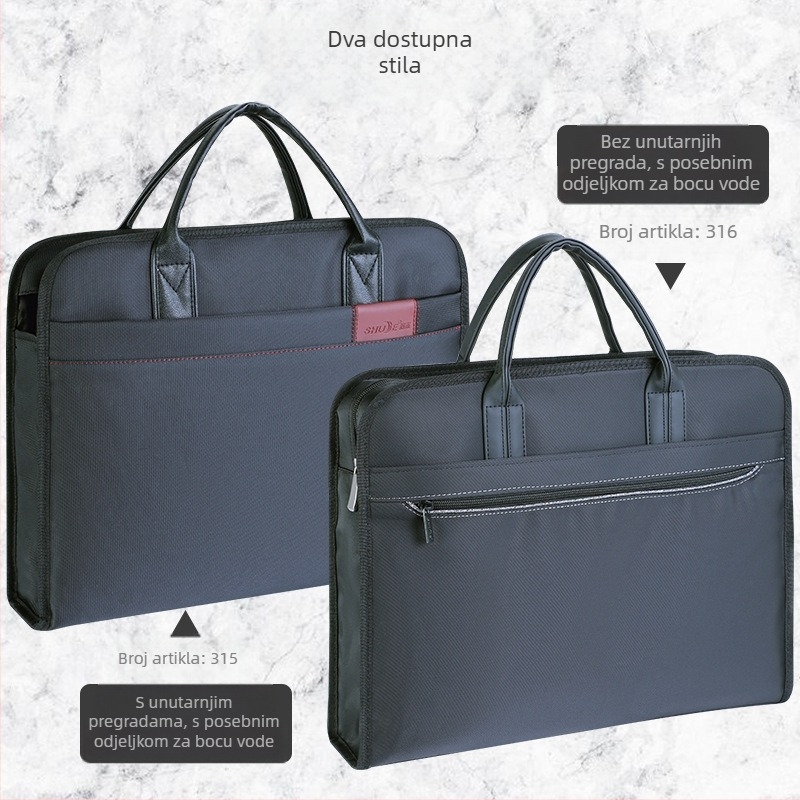 Shujie 315 Torba za dokumente s dvostrukim slojem i zatvaračem, poslovna torba od Oxford platna