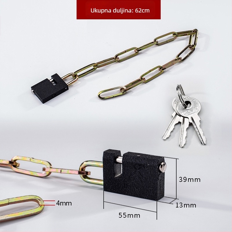 Sailor željezni lančani lokot, model Type C, težina 500 g, stil moderni minimalizam