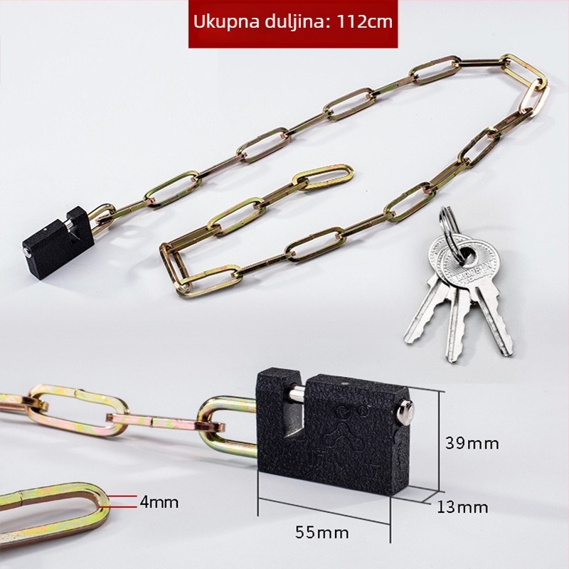 Sailor željezni lančani lokot, model Type C, težina 500 g, stil moderni minimalizam