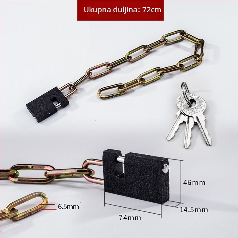 Sailor željezni lančani lokot, model Type C, težina 500 g, stil moderni minimalizam