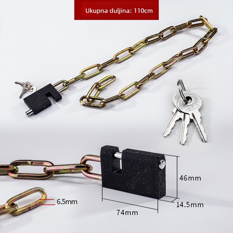 Sailor željezni lančani lokot, model Type C, težina 500 g, stil moderni minimalizam