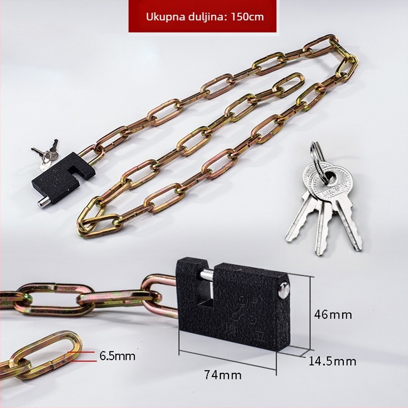 Sailor željezni lančani lokot, model Type C, težina 500 g, stil moderni minimalizam