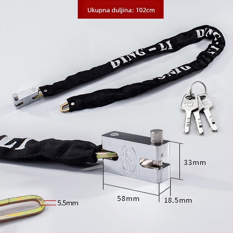 Sailor željezni lančani lokot, model Type C, težina 500 g, stil moderni minimalizam