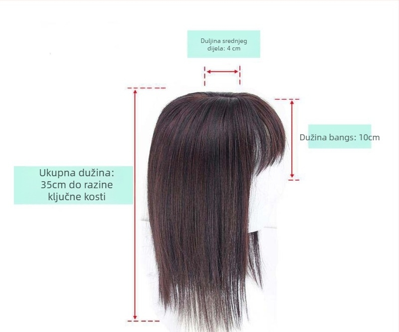 Dio kose za žene, bezšivni dio na vrhu glave, termički otporne sintetičke ravne vlasi, dodaje volumen