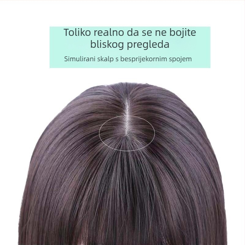 Dio kose za žene, bezšivni dio na vrhu glave, termički otporne sintetičke ravne vlasi, dodaje volumen