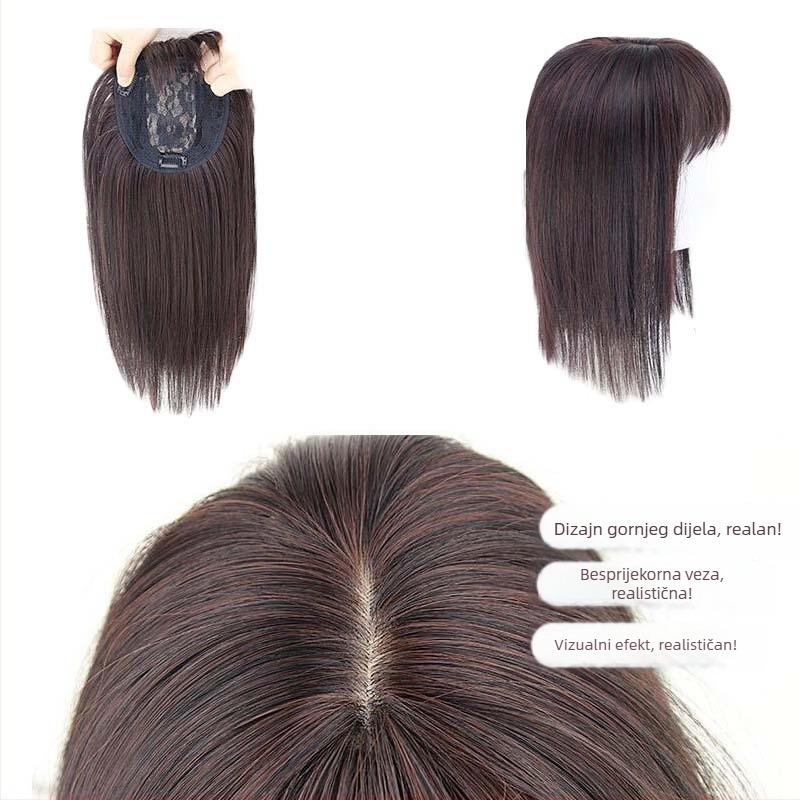 Dio kose za žene, bezšivni dio na vrhu glave, termički otporne sintetičke ravne vlasi, dodaje volumen