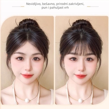 Lanugo wig bangs za žene, ručno tkan, vlakna otporna na visoku temperaturu, nije za bojenje ni trajnu