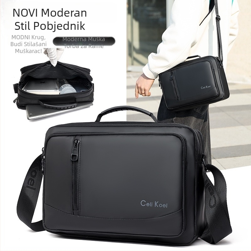 Muška crossbody torba za poslovna putovanja, PU materijal, vodootporna, model 2003-28, poliester podstava