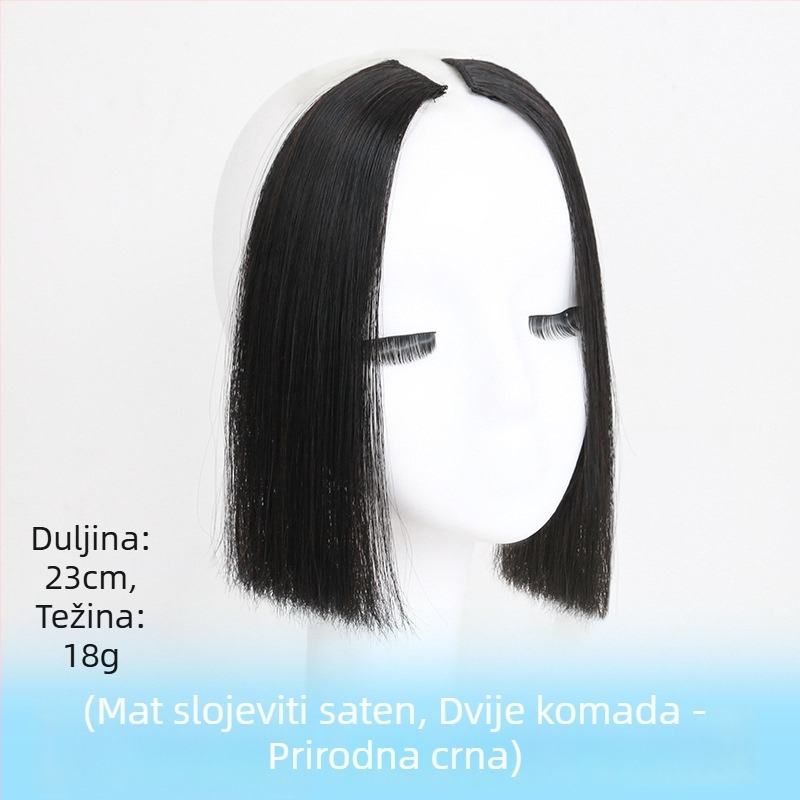 Perika princeza kroja s bangs, prirodna linija čela, srednji dio, modifikacija linije kose, vlakno otporno na toplinu