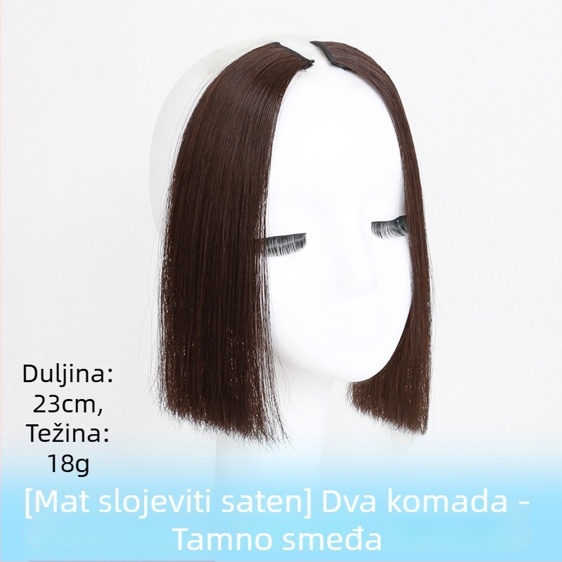 Perika princeza kroja s bangs, prirodna linija čela, srednji dio, modifikacija linije kose, vlakno otporno na toplinu