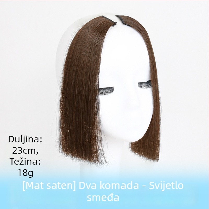 Perika princeza kroja s bangs, prirodna linija čela, srednji dio, modifikacija linije kose, vlakno otporno na toplinu