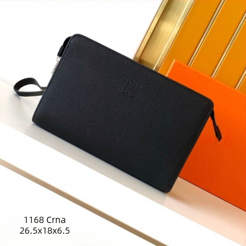 Muška clutch torba od prave kože i prvog sloja teleće kože (Otporna na habanje; Podstava od teleće kože; Poslovna putovanja)