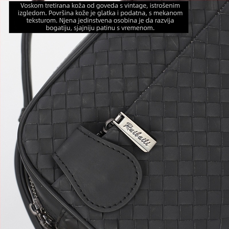 Muška clutch torbica - Ultrafilm koža, tkanje, lagani dizajn, baršunasta podstava, marka Rubaijuan