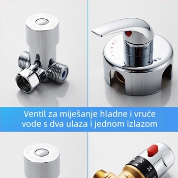 Bakarni troputni kutni ventil s miješanjem vruće/hladne vode, provjerni ventil, spiralna montaža, model 001, King Guard