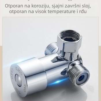 Bakarni troputni kutni ventil s miješanjem vruće/hladne vode, provjerni ventil, spiralna montaža, model 001, King Guard