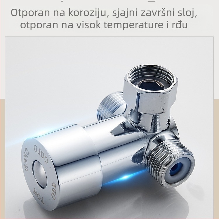 Bakarni troputni kutni ventil s miješanjem vruće/hladne vode, provjerni ventil, spiralna montaža, model 001, King Guard