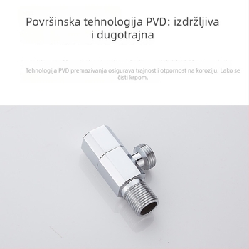 Kuhinjski faucet s toplom i hladnom vodom, ventil za zatvaranje i kutni ventil, model 81607, bakar, navojni priključak, unutarnji promjer 4 mm, neto težina 184 g