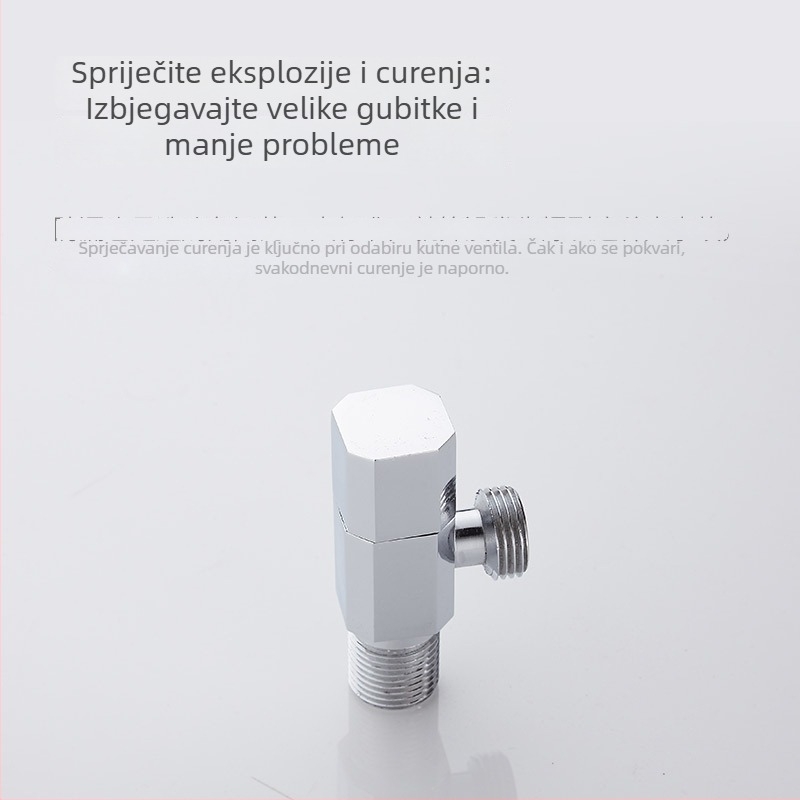 Kuhinjski faucet s toplom i hladnom vodom, ventil za zatvaranje i kutni ventil, model 81607, bakar, navojni priključak, unutarnji promjer 4 mm, neto težina 184 g