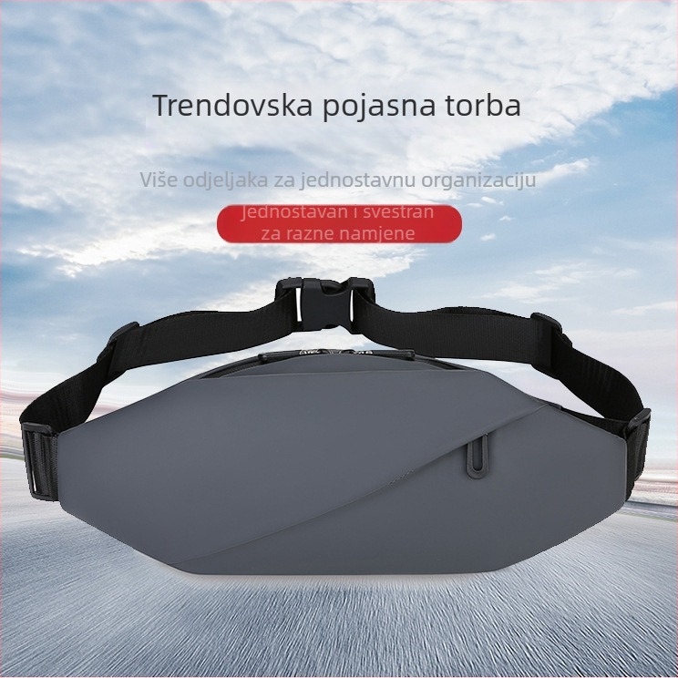 Muška torba za struk –ulični stil, PU koža, velika kapaciteta, crossbody dizajn, poliester podstava