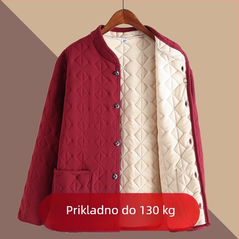 Ženska debela pamučna jakna s stojećim ovratnikom, opuštena silueta, punilo od poliesterske pamuka, duljina 50–65 cm, zima 2025