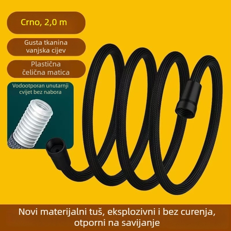 Najlonski pleteni tuš crijevo, okretno ugradnja, model 000, kišna funkcija, moderan minimalistički stil