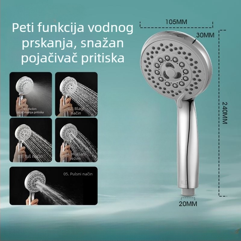 Ručna tuš glava, model 8479#, ABS, funkcije: raspršivanje, masaža, kiša, radna temperatura 0–90 °C