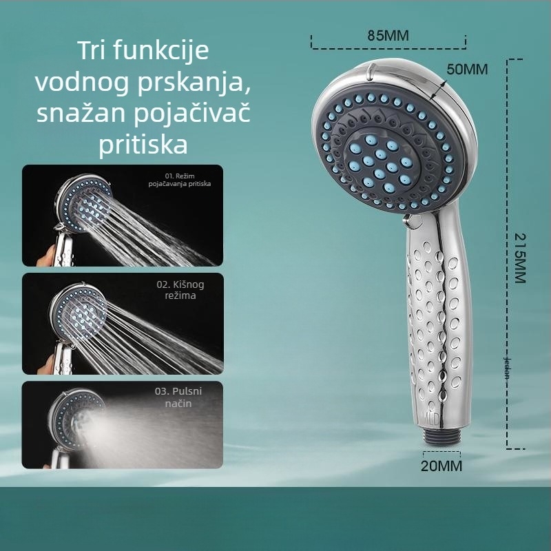 Ručna tuš glava, model 8479#, ABS, funkcije: raspršivanje, masaža, kiša, radna temperatura 0–90 °C