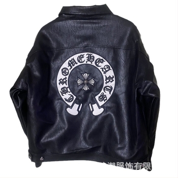 Kožna jakna - PU koža, ovratnik s reverom, jednoredno kopčanje, široki kroj, bočni džepovi, detalji s križnim vezom