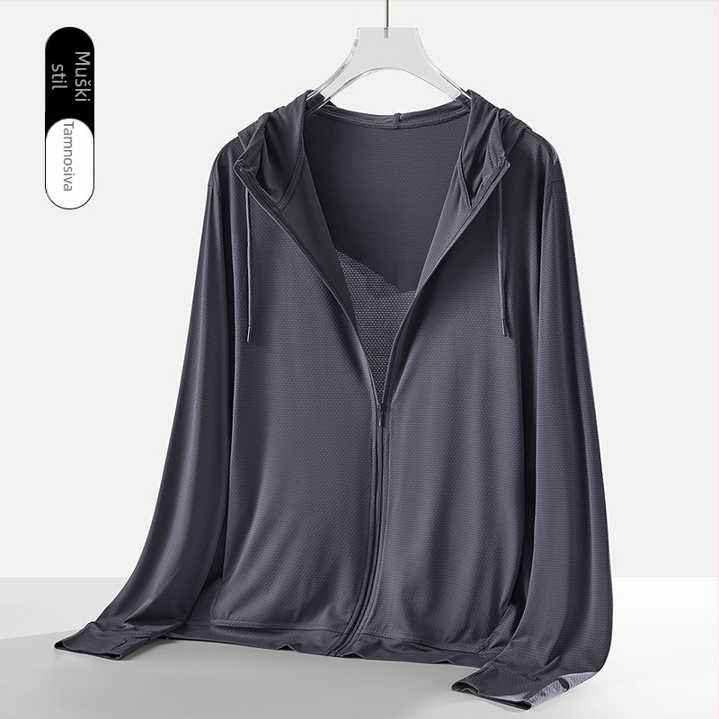 Odjeća za zaštitu od sunca UPF50+ Ice Silk, prozračna, brzo‑sušeća tkanina, kapuljača (neodvojiva), slobodan kroj, 91,4% poliester