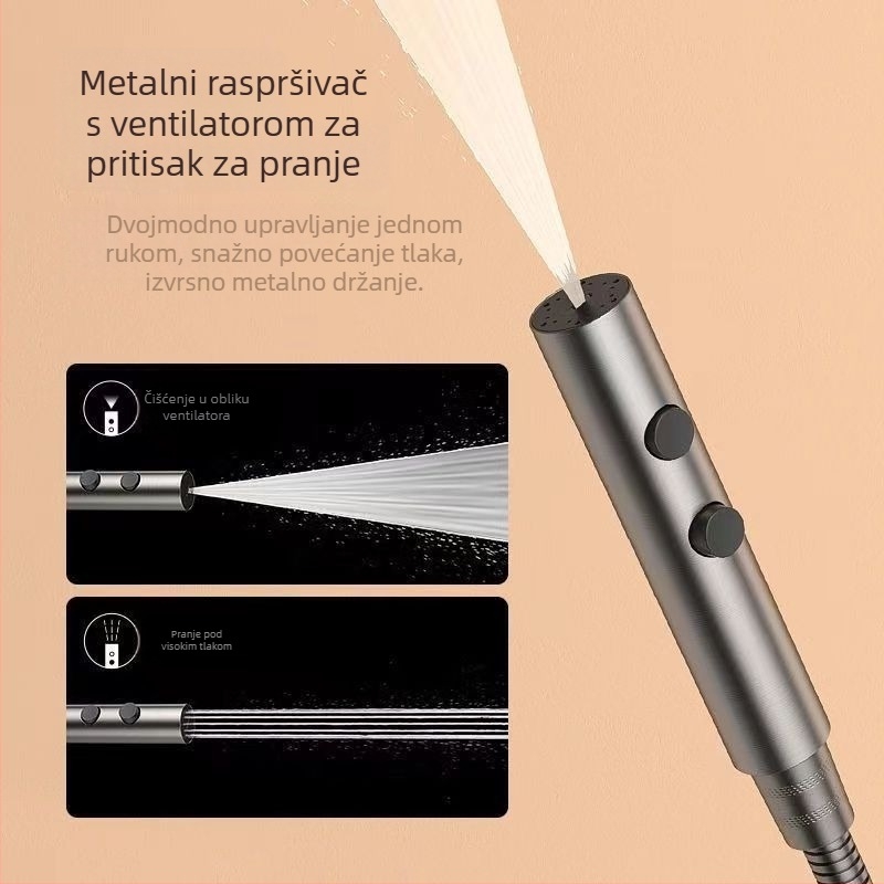 Pistolj za ispiranje WC-a 709, od nehrđajućeg čelika i plastike, modernog jednostavnog dizajna