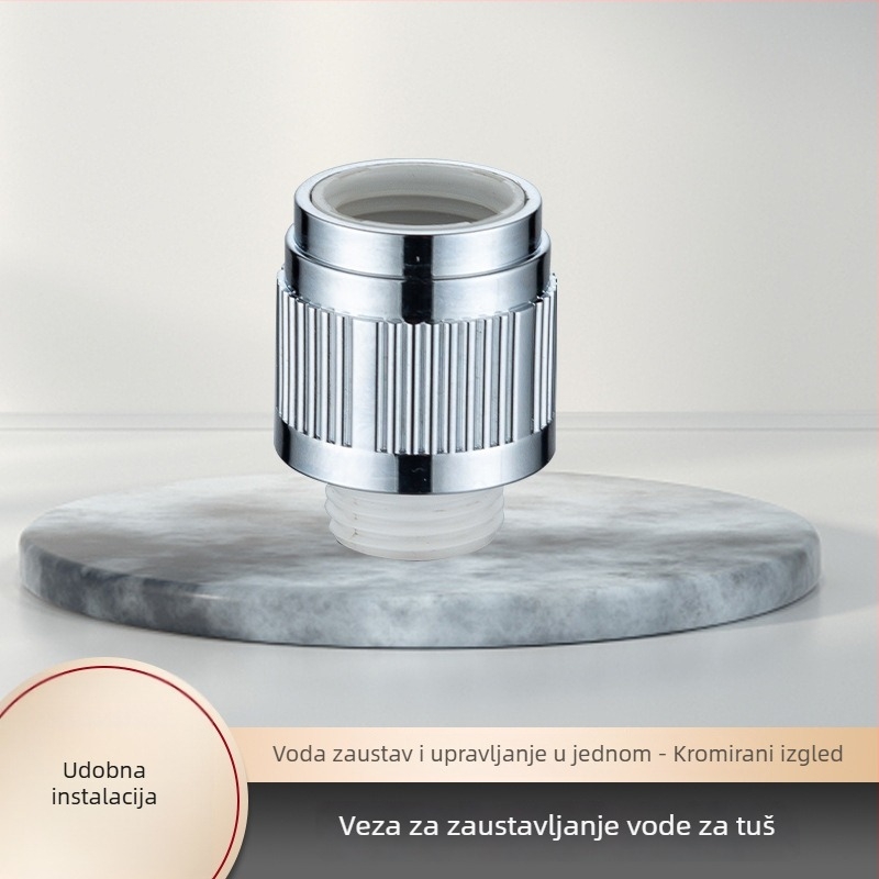 Ručna tuš glava s jednim dodirom zaustavljanja vode, brzi priključak za crijevo, okretni montažni, model ZC-16800358, PP, 100°C, 50 MPa