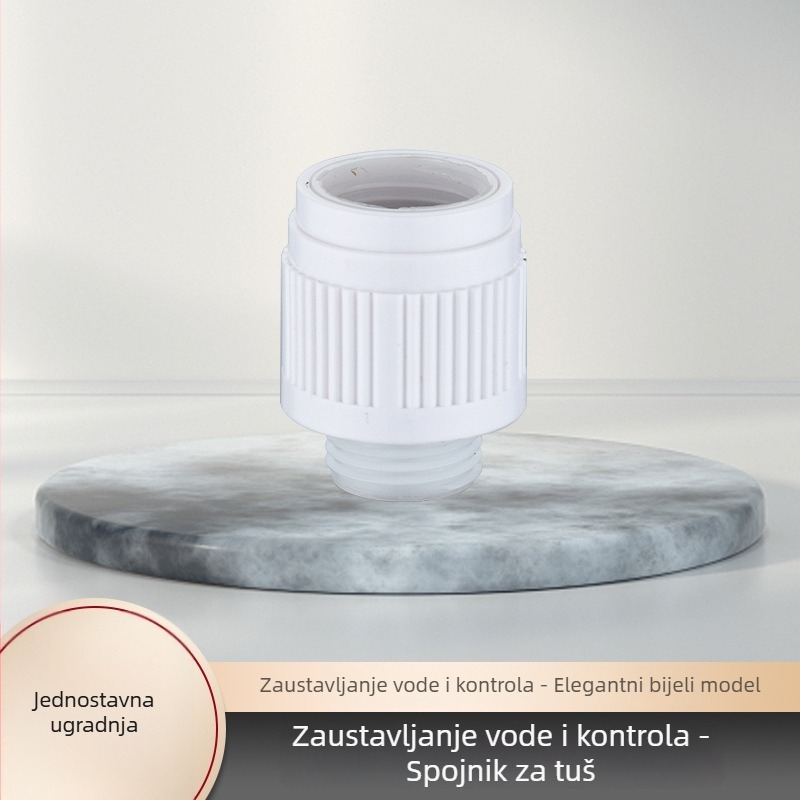 Ručna tuš glava s jednim dodirom zaustavljanja vode, brzi priključak za crijevo, okretni montažni, model ZC-16800358, PP, 100°C, 50 MPa