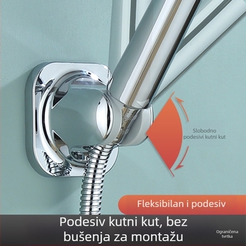 Držač za ručni tuš – ABS, montaža bez bušenja, prilagodljiva osnova, elektroplating površina, lagani luksuzni stil