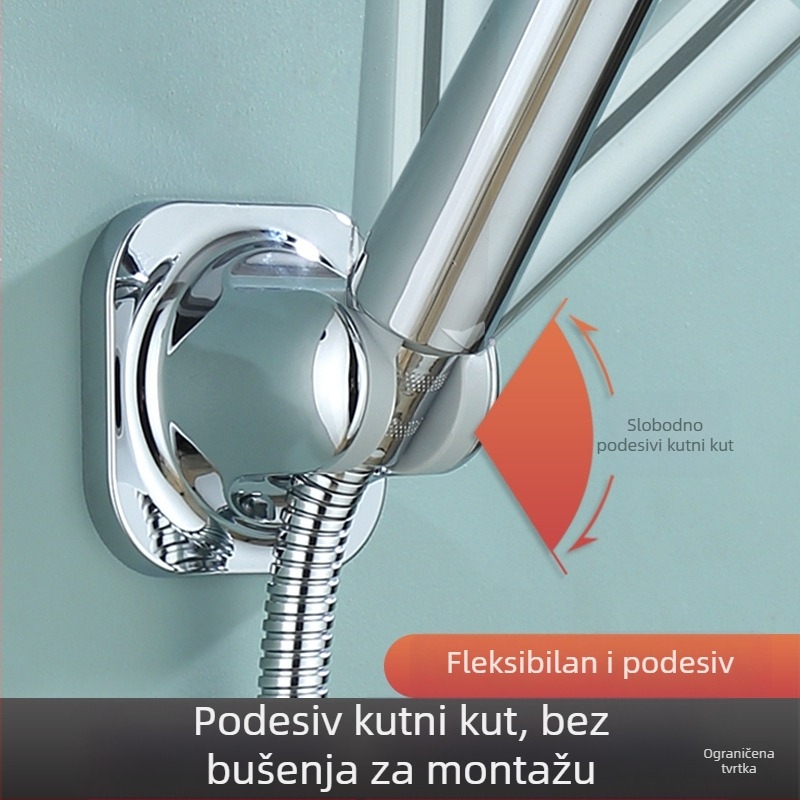 Držač za ručni tuš – ABS, montaža bez bušenja, prilagodljiva osnova, elektroplating površina, lagani luksuzni stil