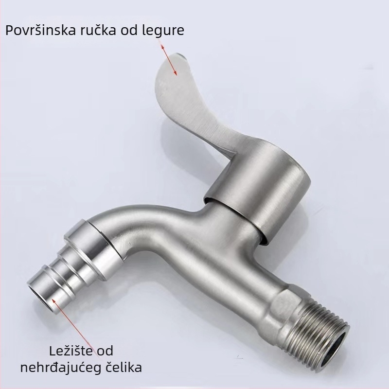 Zidni miješalica za perilicu rublja, tijelo od legure, površina s vlaknastim premazom, jednoručno upravljanje, raspon temperature 0-95°C