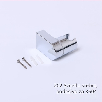 Držač za tuš-glavu s fiksnim nosačem, ABS, podesiva klipsa, moderni minimalistički stil