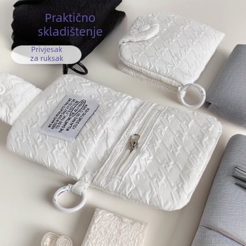 Unisex novčanik za novčiće i kartice, plisirani materijal, retro stil, višestruki držač kartica, poliester