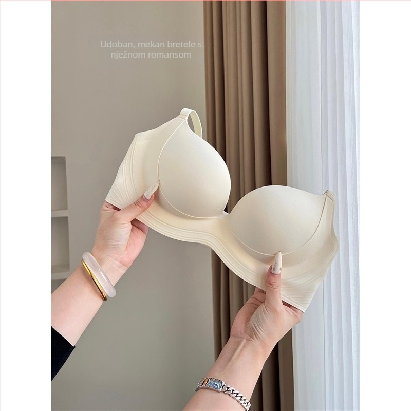 Grudnjak s krojem s tubusom, bežičan, fiksni košarice, najlon tkanina, stražnje zatvaranje s tri reda kopči