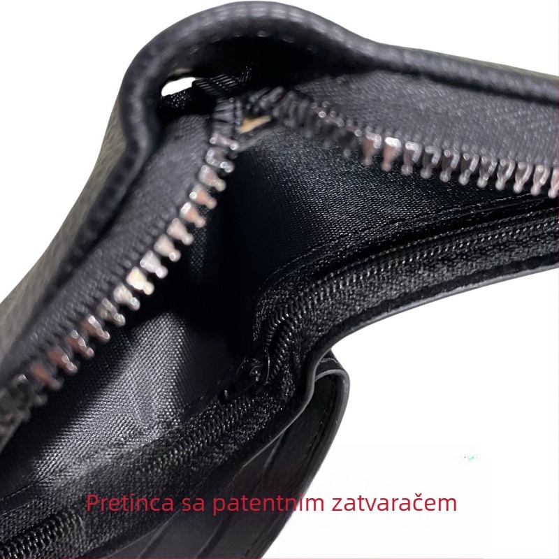 Muški PU kožni kratki novčanik, sklopivi, dvije preklopa, međunarodni stil, podstava od poliestera