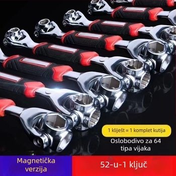 Nasadni ključ – Višefunkcionalni alat za popravak automobilske gume s okretavnom glavom, visoko ugljični čelik