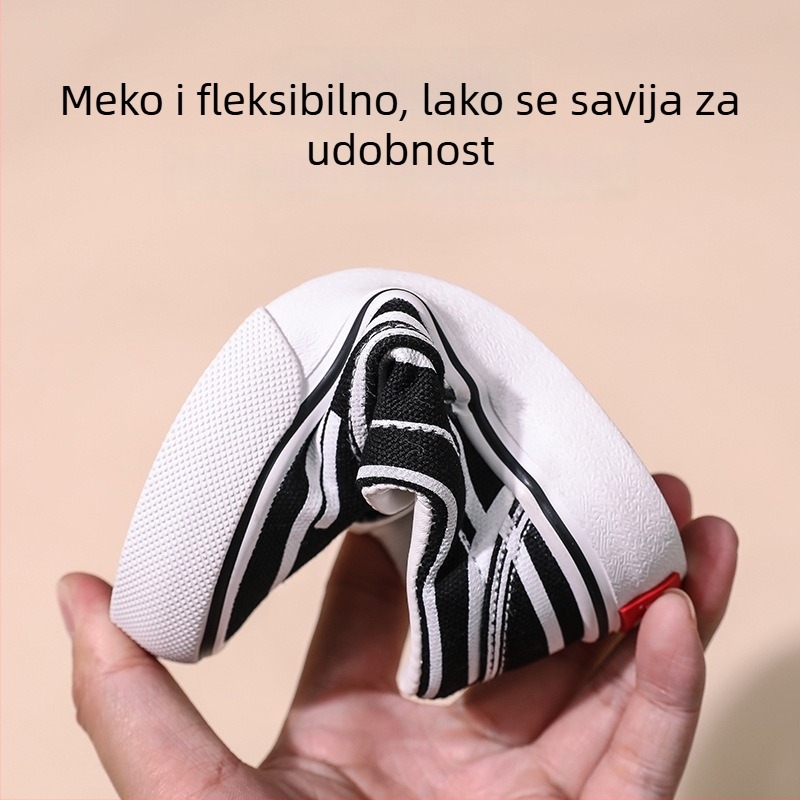 Dječje platnene tenisice s prugama, niski gornji dio, platnena gornja, gumena potplata